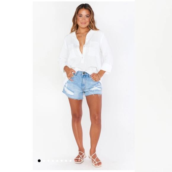 Show Me Your Mumu SMYM white Stayton long sleeve tunic top NEW SMALL - Picture 3 of 9